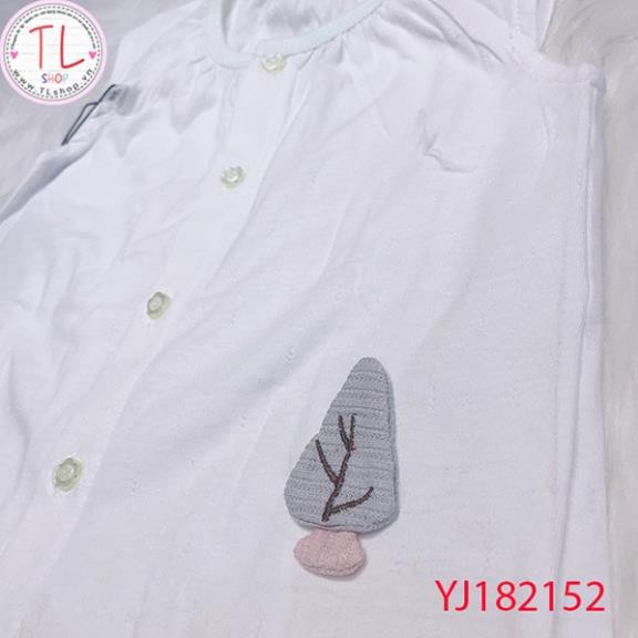 Thời trang trẻ em - Áo cổ tròn cài nút đính cây lạ mắt– Quần áo bé trai - Bộ bé trai - Quần áo bé gái - Bộ bé gái