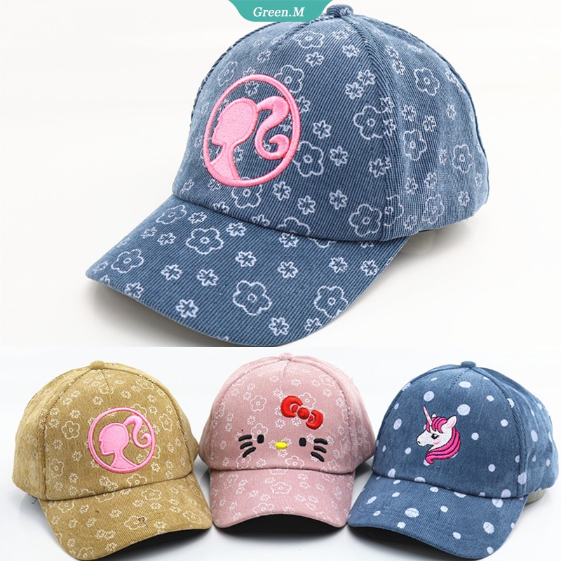 SANRIO Nón Kết Che Nắng Thêu Họa Tiết Hello Kitty Dễ Thương Thời Trang Mùa Hè Cho Bé Gái