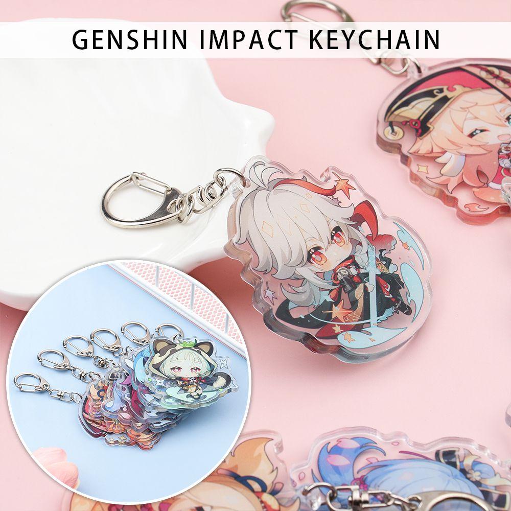 RAINBOW Funny Genshin Impact Key chains Cosplay Car Key Holder Genshin Impact Keychain Collection Props Pendant Accessories Fashion Jewelry Japan Anime Cartoon Fan Gifts Acrylic Keyring