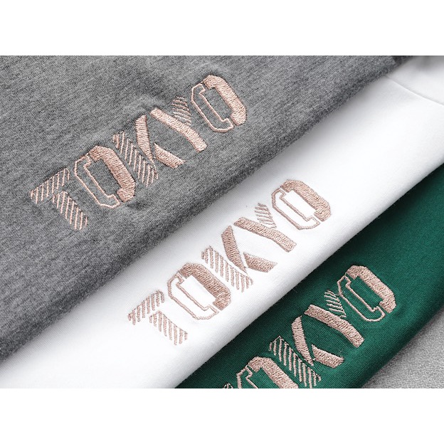 Áo thun nam cổ tròn logo thêu TOKYO đơn giản vải cotton cao cấp KENSTORE89 ATV230