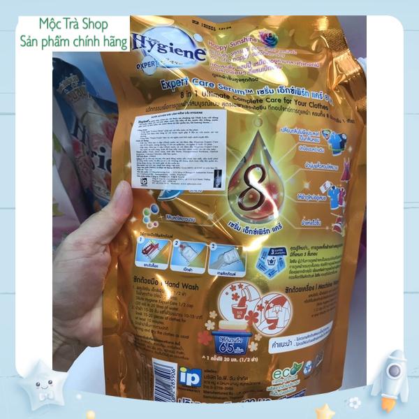 Mẫu mới 2022 - Nước xả vải Hygiene Thái Lan đậm đặc lưu hương lâu hơn (Túi) 1150ml tem phụ đầy đủ - moctra251219