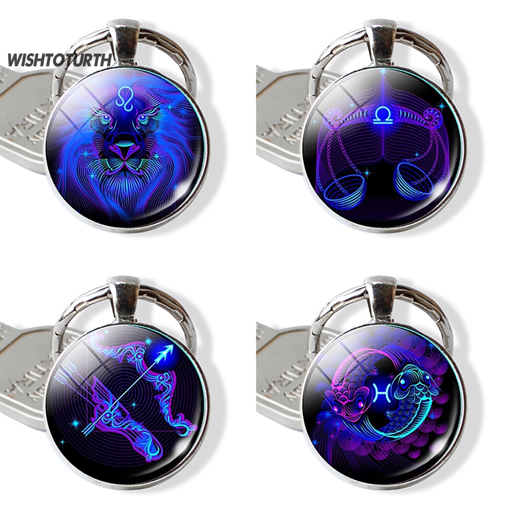 Móc Khóa Mặt Kính Hình 12 Cung Hoàng Đạo