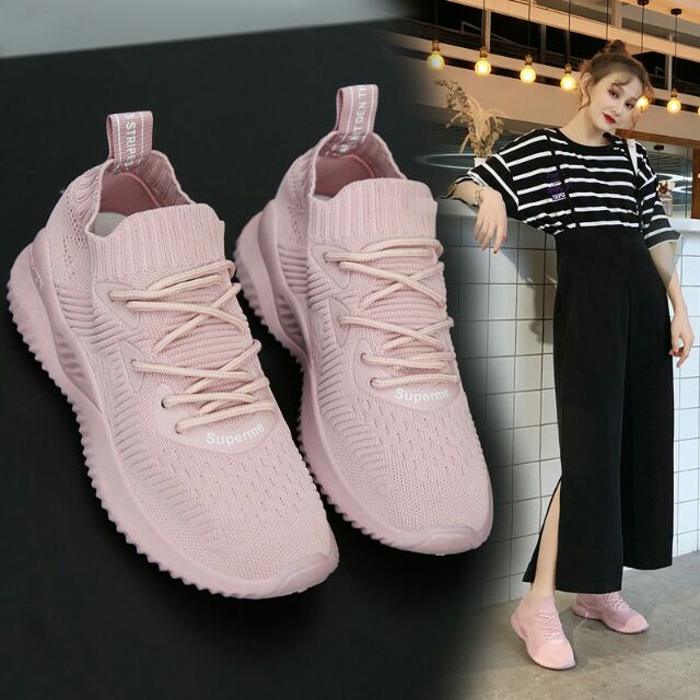 Giày sneaker nữ đế mềm chun cổ ôm chân hàng loại 1 xịn xò 3 màu trẻ trung