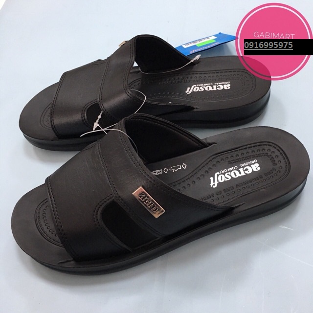 Dép Da Nam Quai Ngang Aerosoft Thái Lan Size 39-43