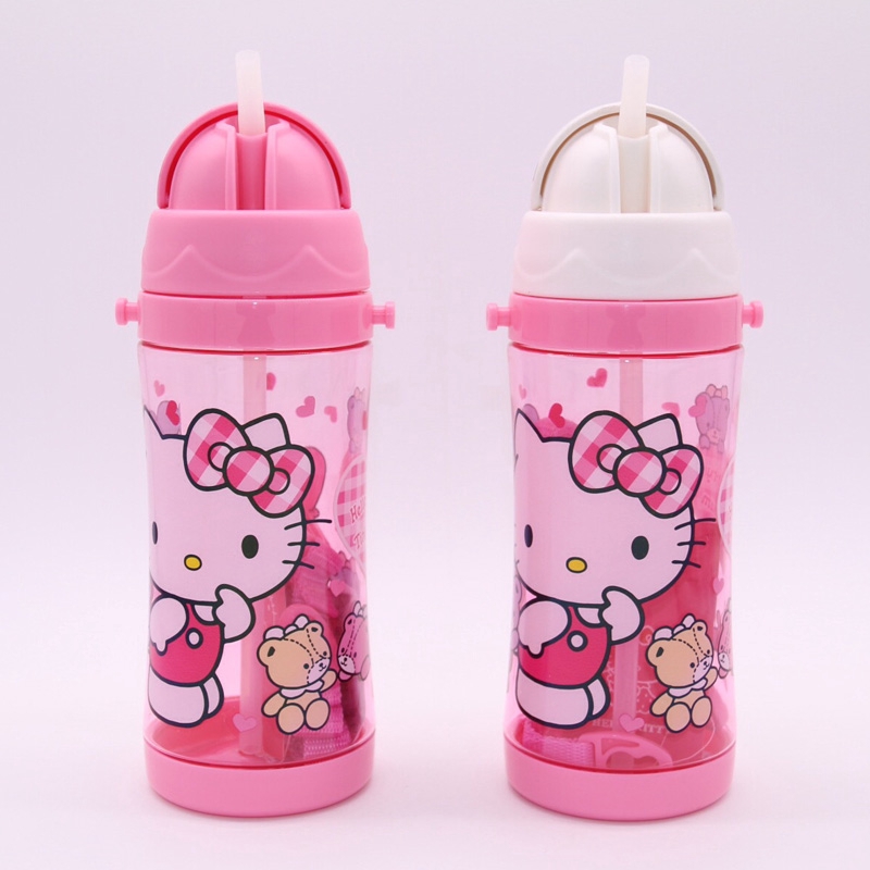 450ml HELLO KITTY Dễ Thương Chai Ống Hút Trẻ Em