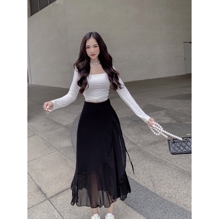 Chân Váy Midi Vạt Bèo Yoona