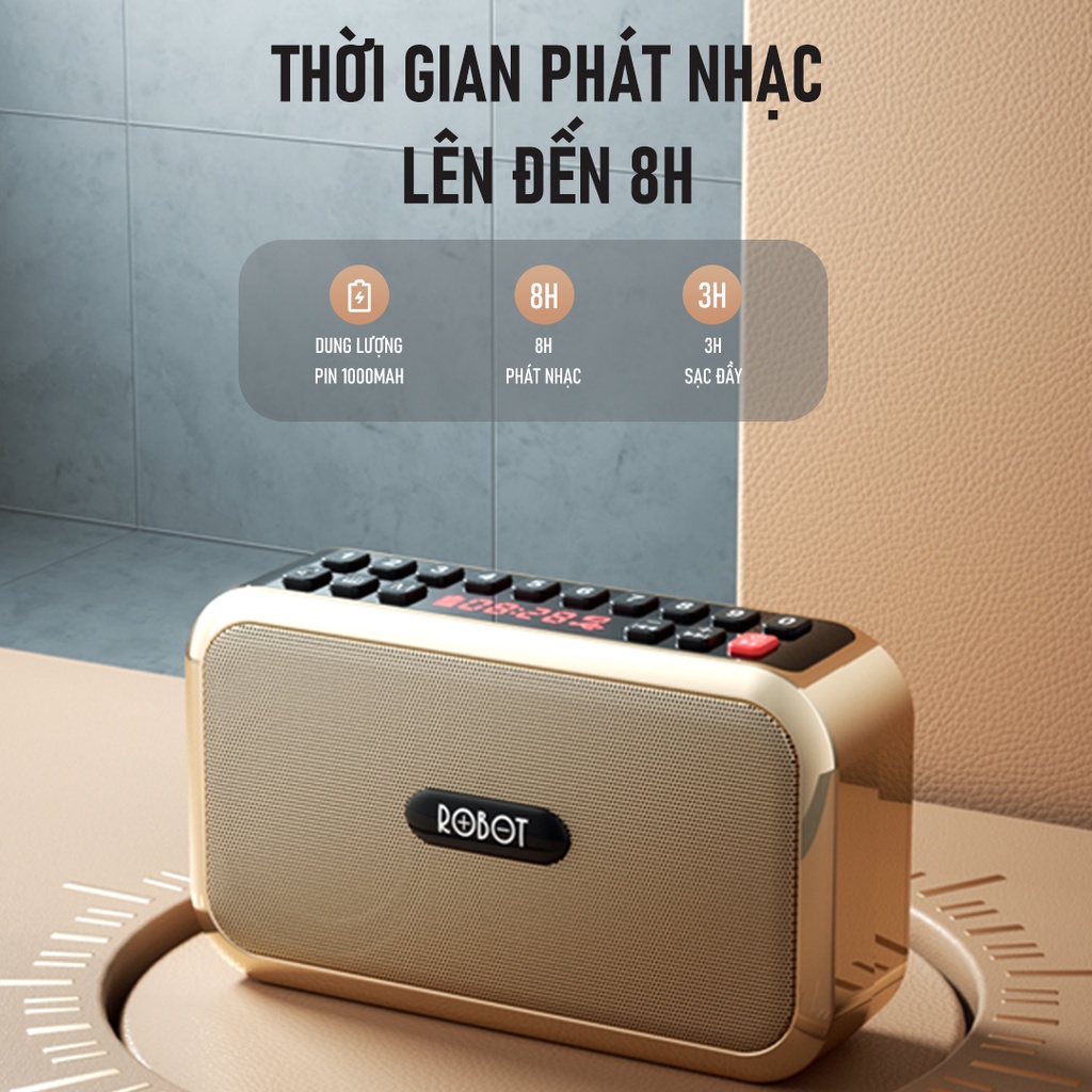 Loa Bluetooth Kỹ Thuật Số Al-Quran ROBOT RB200 3W - LED Hiển Thị, Playtime 8H