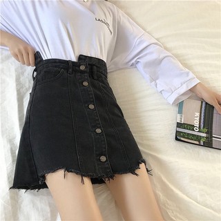[ Hàng order] Chân váy jeans đen rách