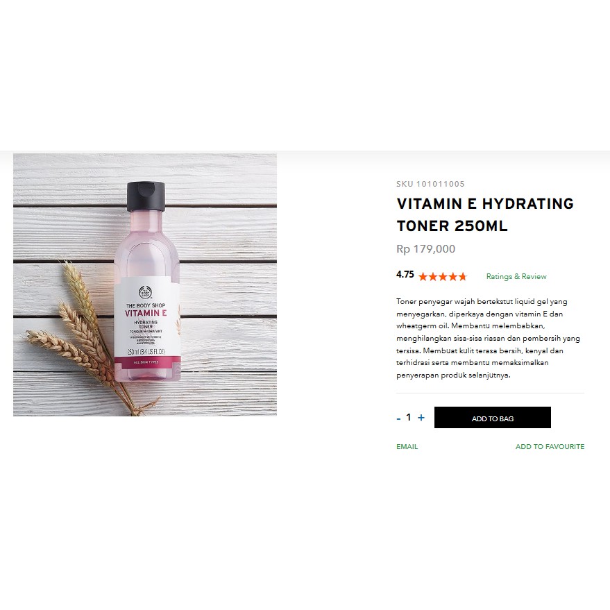 THE BODY SHOP (Hàng Mới Về) Toner Vitamin E 250ml (Cp: 179rb) Cấp Ẩm Chăm Sóc Da