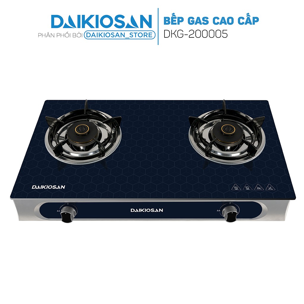 Bếp gas đôi Daikiosan DKG-200005 - Hệ thống đánh lửa Magneto cao cấp, mặt kính sang trọng, bền bỉ