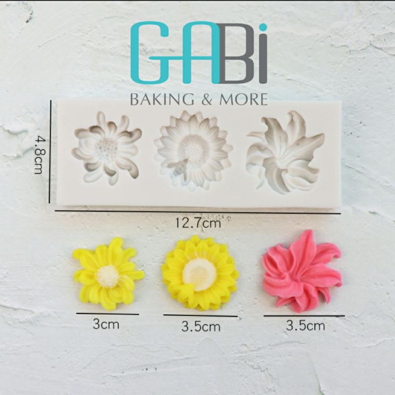 Khuôn fondant 3 mẫu hoa