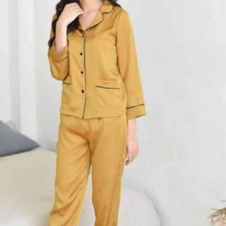 Bộ Pijama lụa satin dài tay