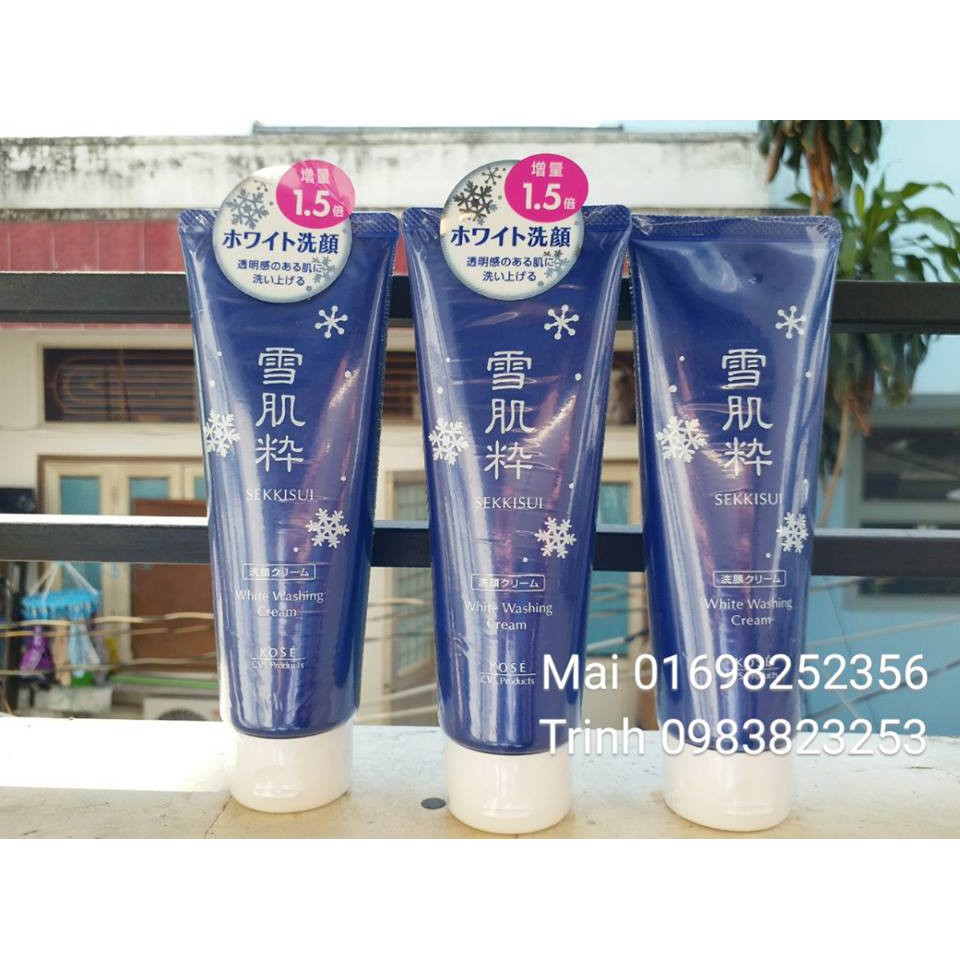 Sữa rửa mặt trắng da Kose Sekkisui White Washing Cream