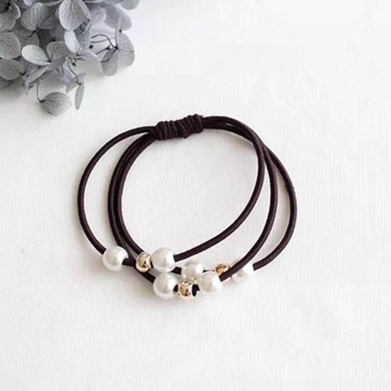 Dây buộc tóc co giãn đính ngọc trai giả thời trang cho nữ