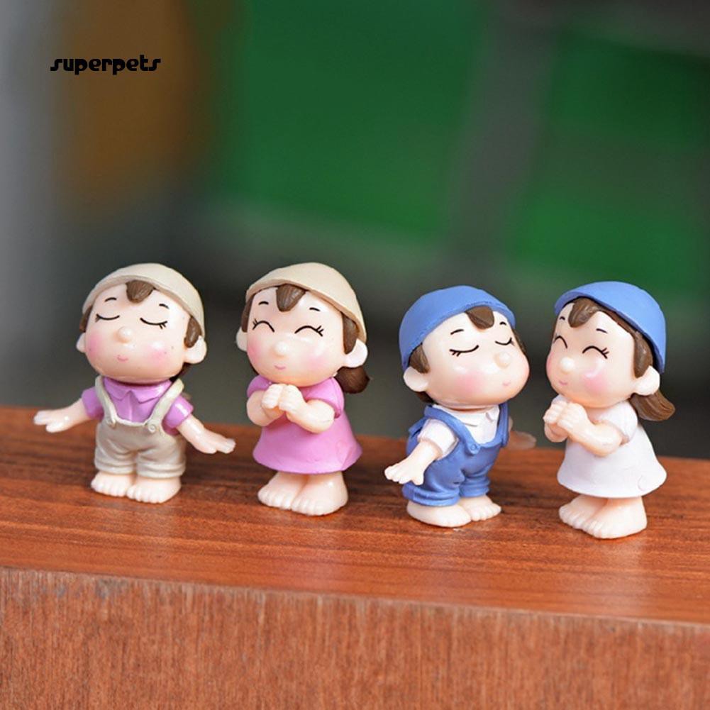 Cặp tượng hình bé trai và bé gái mini trang trí không gian