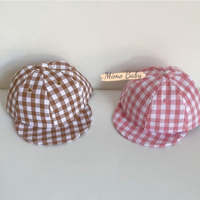 Mũ lưỡi trai mềm họa tiết kẻ caro xinh xắn cho bé MH126 Mimo Baby