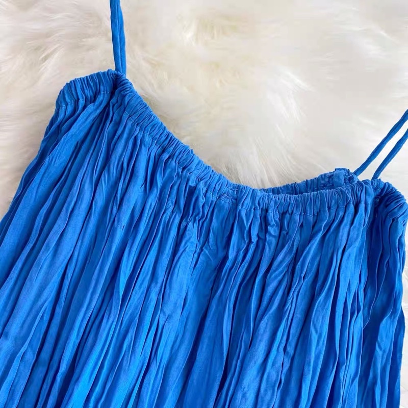 Đầm maxi hai dây xanh