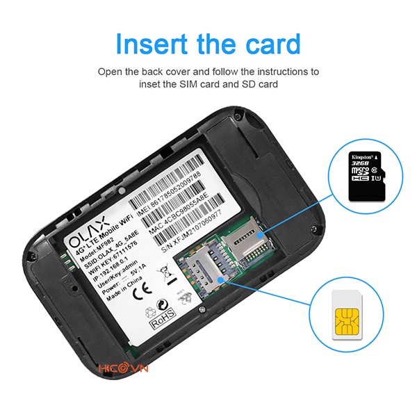 Bộ Phát Wifi 4G LTE OLAX MF982 MF980L Màn Hình LCD Tốc Độ 150Mpbs Pin 3000mAh, Hỗ Trợ 10 Thiết bị Kết nối Hàng Chính Hãn