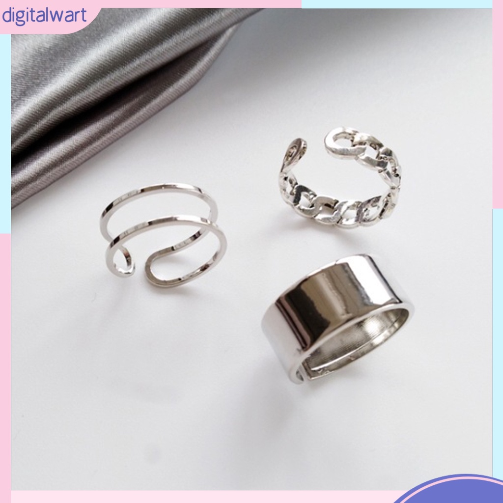 Set 3 Nhẫn Đeo Khớp Ngón Tay Phong Cách Hip Hop Thời Trang Cho Nữ