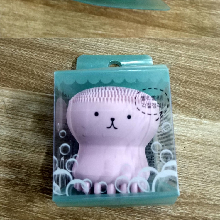 Bàn Chải Silicon Massage Tẩy Tế Bào Chết Thiết Kế Hình Bạch Tuộc Phong Cách Hàn Quốc Dễ Thương