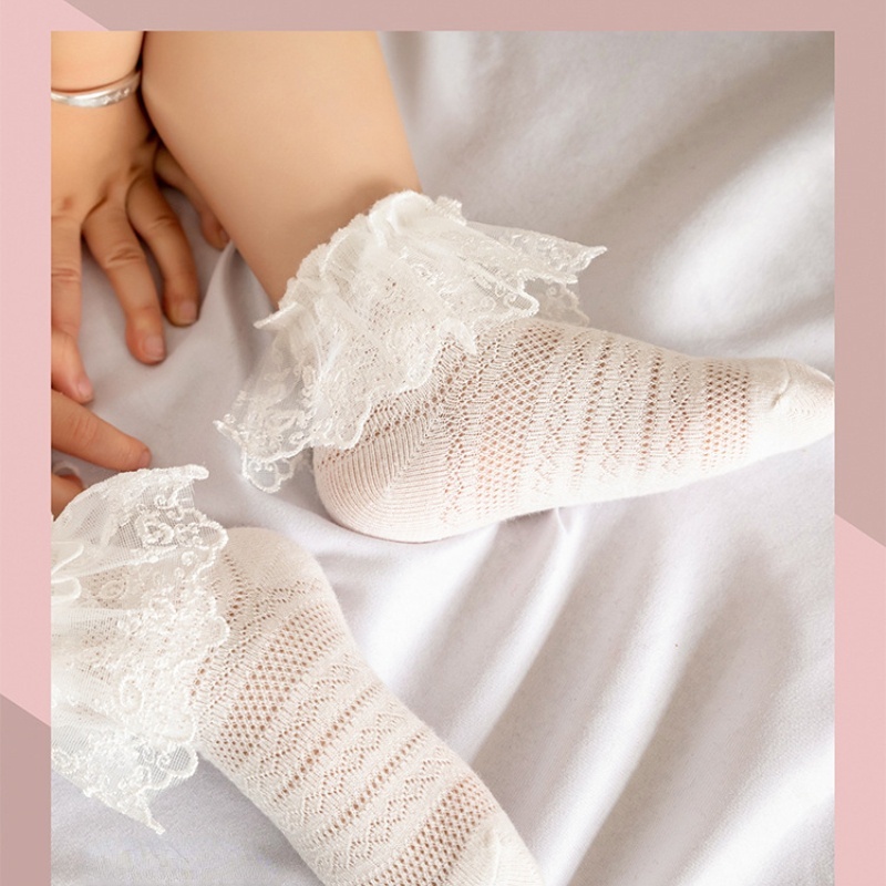 Mới Tất Lưới Phối Ren Kiểu Công Chúa Thời Trang Mùa Hè Cho Bé Gái