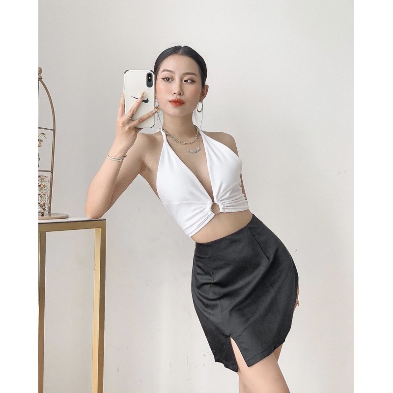 BAE CROPTOP▪Áo croptop yếm khoen ngực hở lưng