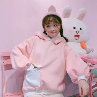 Áo hoodie tay thỏ