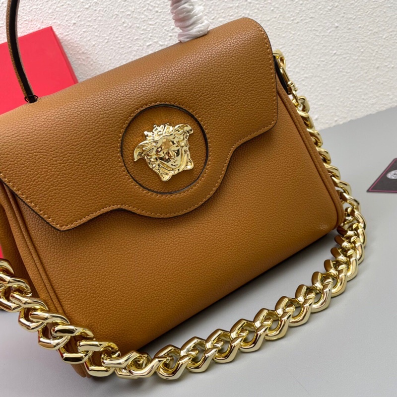 Túi xách/đeo vai màu trơn logo medusa thương hiệu Versace da thật cao cấp nhiều màu