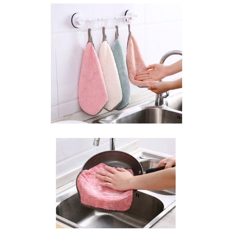 Khăn lau tay chất liệu bông dệt tổng hợp mix Cotton siêu thấm nước size 25x25cm