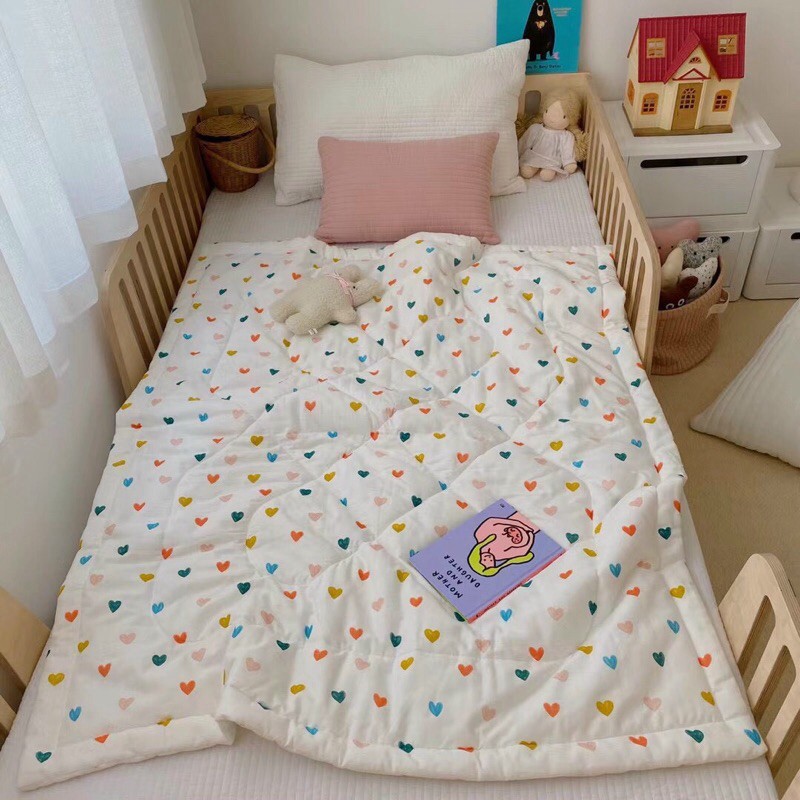 Chăn Hè Trẻ Em Cotton Sợi Tre Mềm Mại - Mát Mẻ Hoạ Tiết Đáng Yêu Cho Các Bé Kích thước 1m5x2m