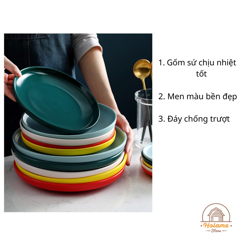 Đĩa tròn trơn Macaron cao cấp – sẵn nhiều màu – 8 inch &amp; 10 inch