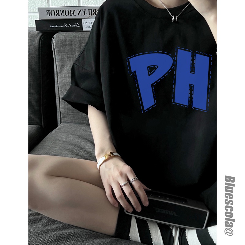 NRVP Áo Thun Nữ Oversize Cổ Tròn Thời Trang Hàn Quốc