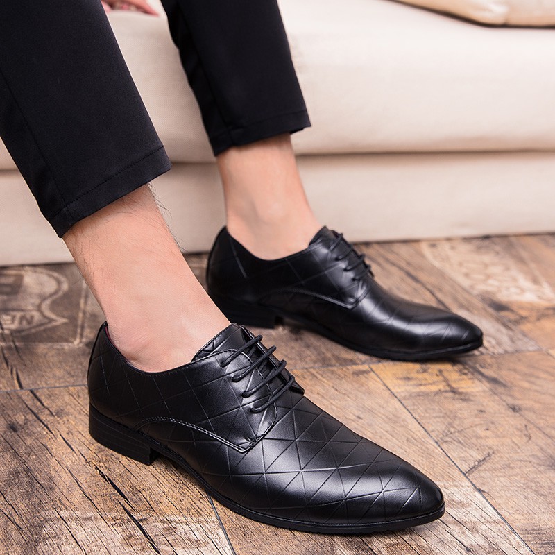 Giày da mũi nhọn thiết kế sang trọng thanh lịch cho nam