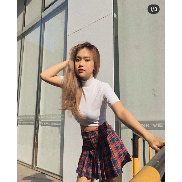 Áo Croptop Cổ Lọ Tay Ngắn Sexy Lady - 721