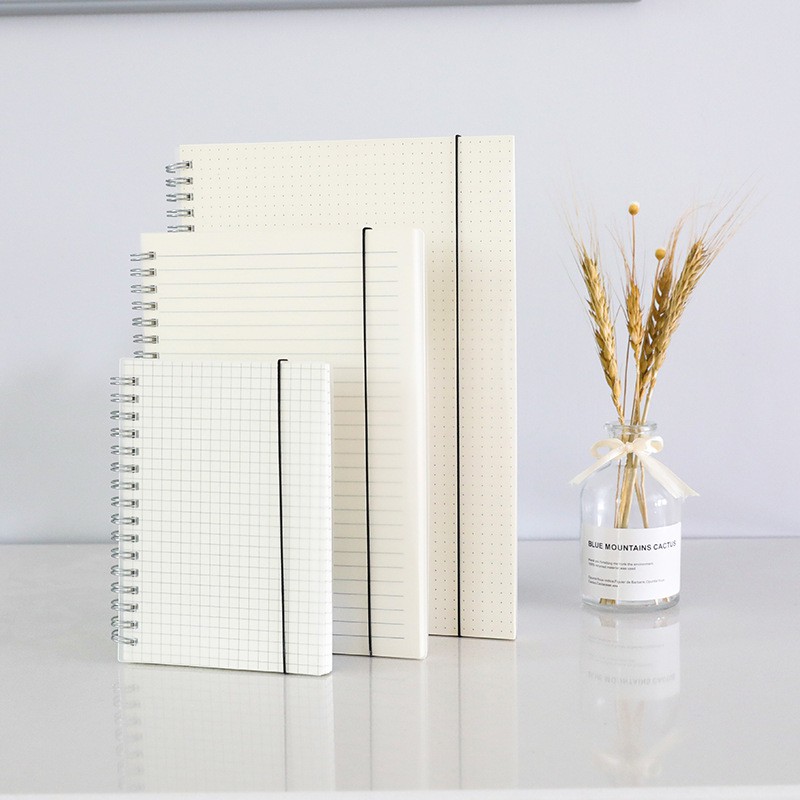 Sổ tay gáy xoắn lò xo B5_A5_A6 160 trang bìa trong suốt chống nước chất giấy siêu đẹp Bullet Journal