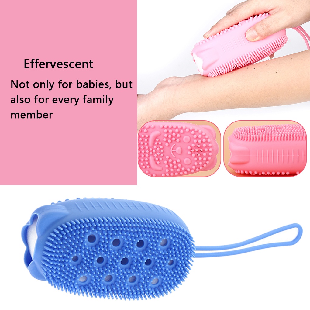 Bàn chải tắm tẩy tế bào chết toàn thân bằng silicon hoạt hình cầm tay cho trẻ em