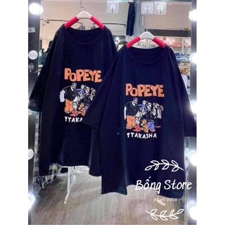 [Rẻ Vô Địch] Áo cotton tay lỡ Unisex mặc đôi ,nhóm , lớp------ Áo popeye