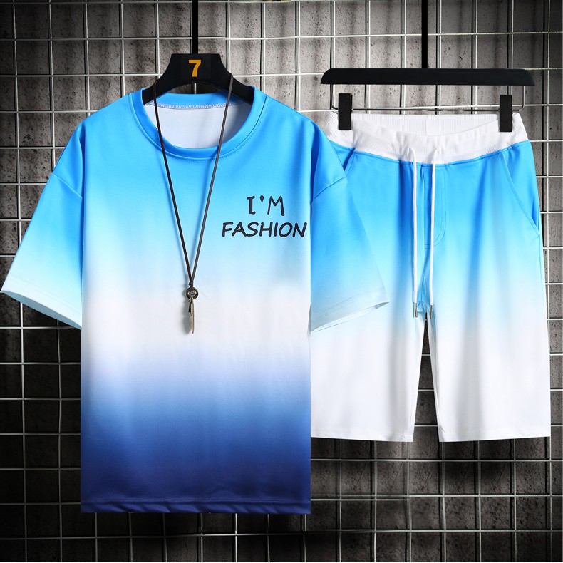 Bộ Quần Áo Thun Nam Loang Màu Kiểu Omber Độc Đáo Áo Tay Ngắn Cổ Tròn Phối Quần Short Đùi ZENKODLMEN SET NAM 90000118 | BigBuy360 - bigbuy360.vn