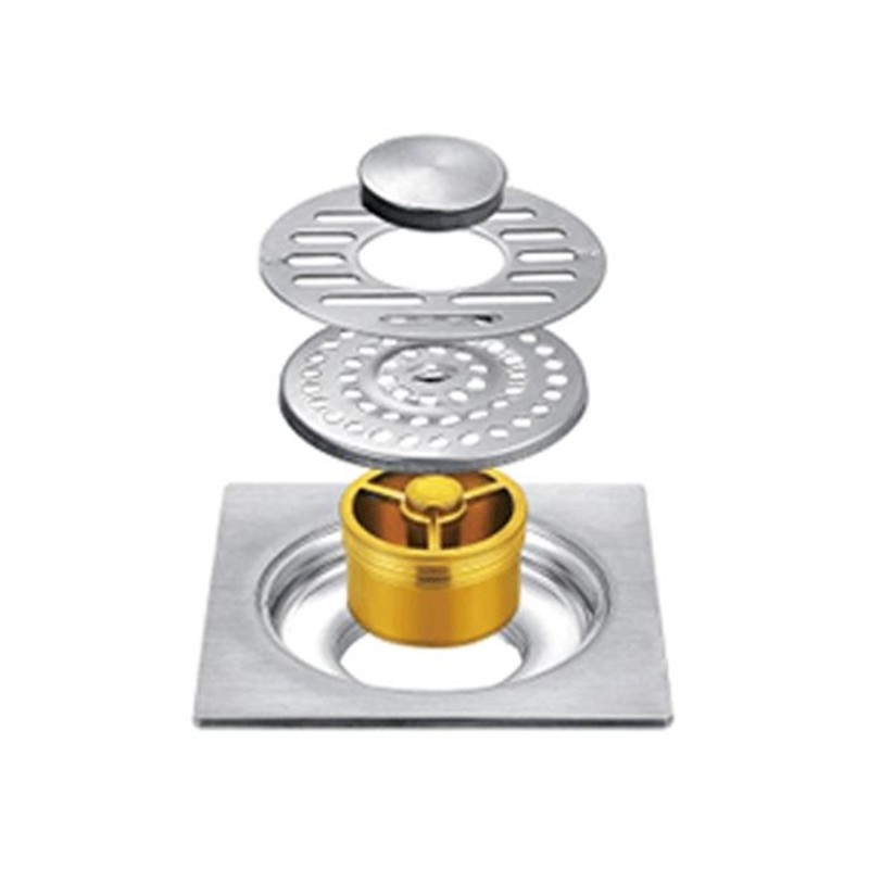 3MM 10X10CM Phễu Sàn Chống Mùi Hôi, Chống Ngược Ngược Và Côn Trùng Inox304 &amp; đồng, phễu thu nước, phễu thoát nước