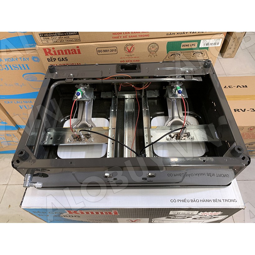 Bếp gas đôi Rinnai RV-4680G + Bộ van dây - Hàng Chính Hãng