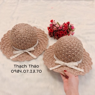 Mũ sò sợi thô cho bé gái