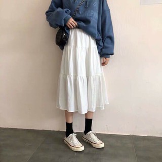 chân váy nữ đẹp dáng dài 3 tầng hai màu