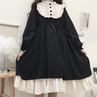 Đầm lolita đen cổ bèo( order)