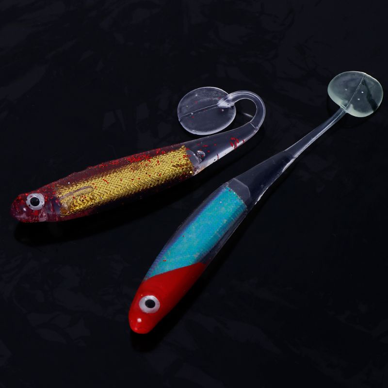 QQ Set 10 Mồi Câu Cá Giả Bằng Silicon Mềm Màu Cầu Vồng