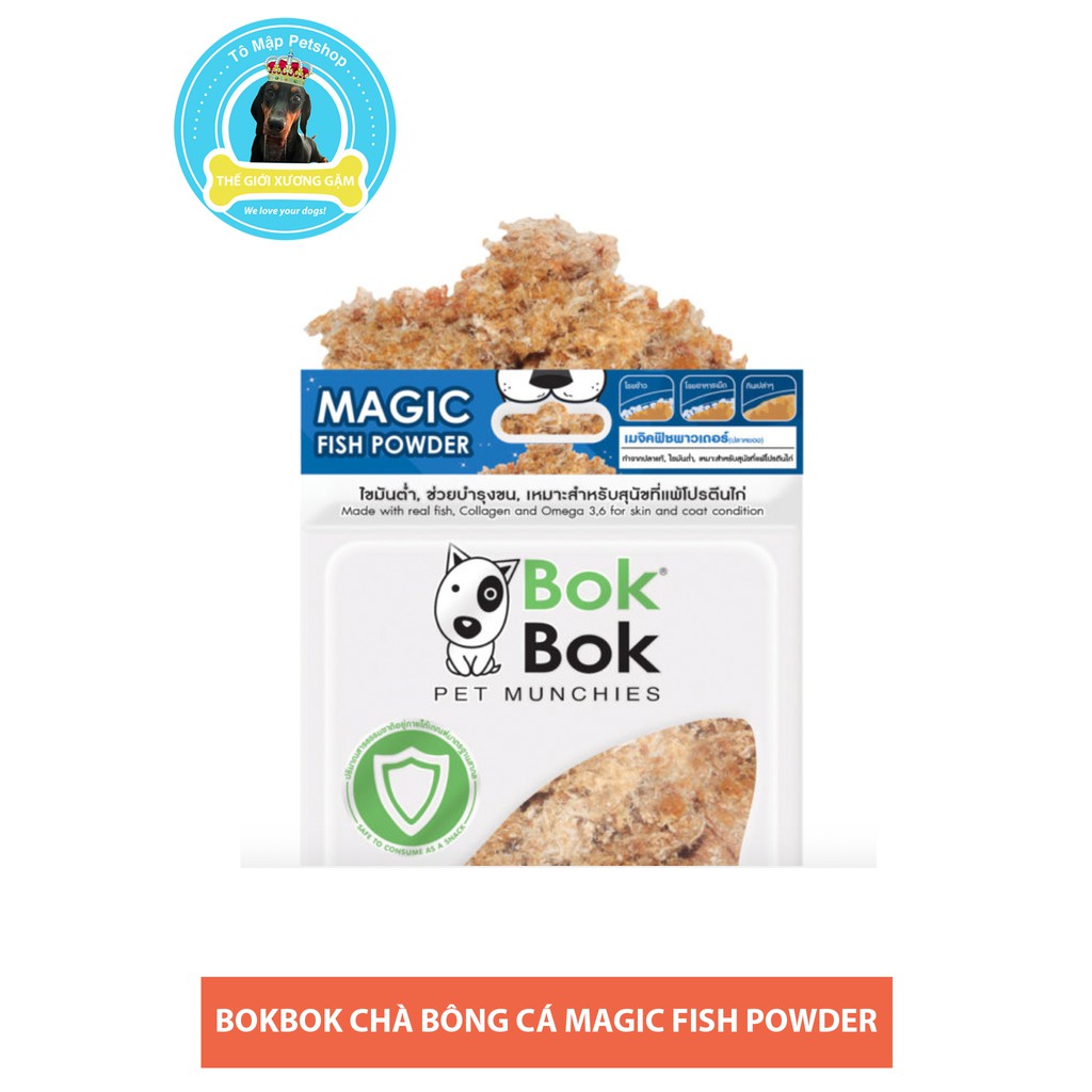 [XẢ KHO] BOKBOK CHÀ BÔNG CÁ MAGIC FISH POWDER CHO CHÓ MÈO