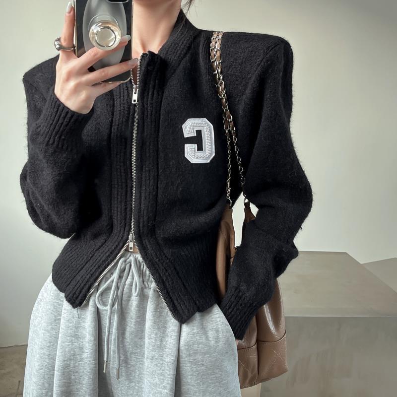 Bán Chạy!Áo Khoác Cardigan Dệt Kim Cổ Chữ V Dáng Ngắn Thời Trang Thu Đông 2022