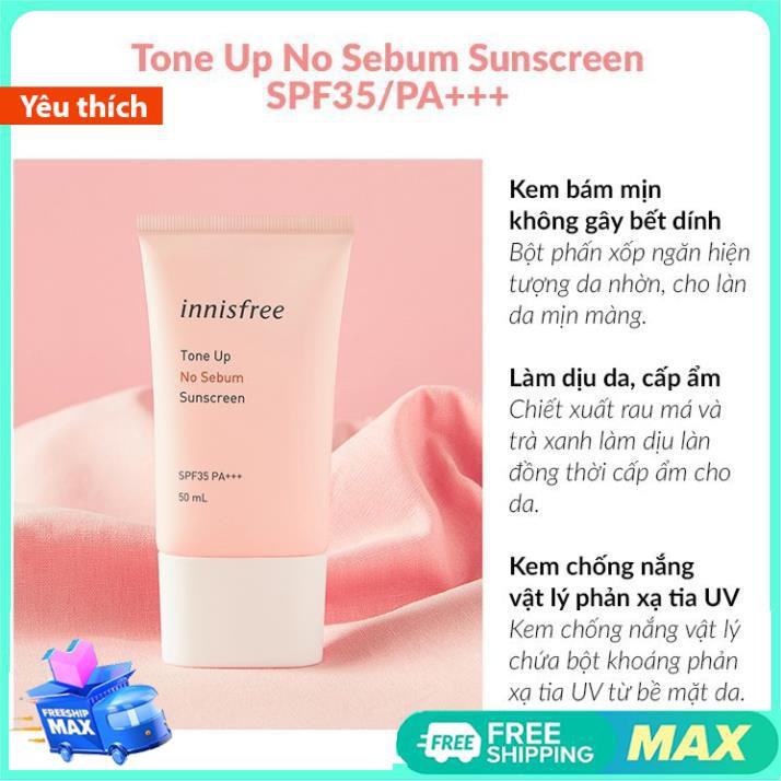 FREESHIP TOÀN QUỐC- Kem chống nắng nâng tone trắng da Innisfree các loại - mẫu mới 2020 - mẫu cũ 2019