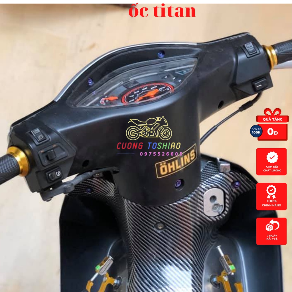 ốc titan Gr5 4li15 gắn nắp dầu và ná cao su bợ cổ honda gắn ốp đồng hồ Wave cuongtoshiro