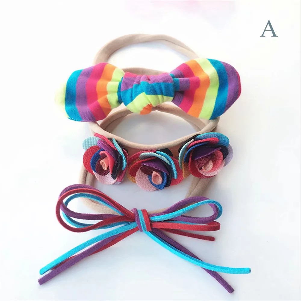 Bộ 3 Băng Đô Nơ Cài Tóc Cho Bé Gái 0-4 Tuổi