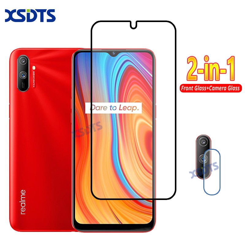 Kính cường lực 2 trong 1 OPPO Realme C3 C3i Tấm bảo vệ màn hình trong suốt Phim ống kính máy ảnh mềm